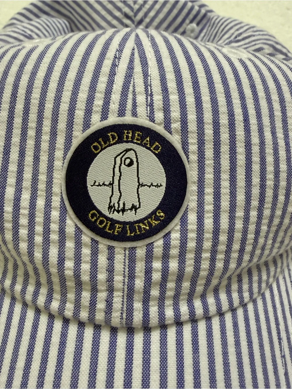 Old Head Golf Links American Needle Stripped Blue White Hat Cap Adjustable